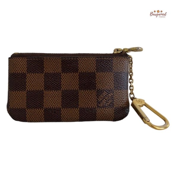 Authentic Louis Vuitton Brown Damier Ebene Canvas Pochette Cles Key Pouch - Picture 3 of 14